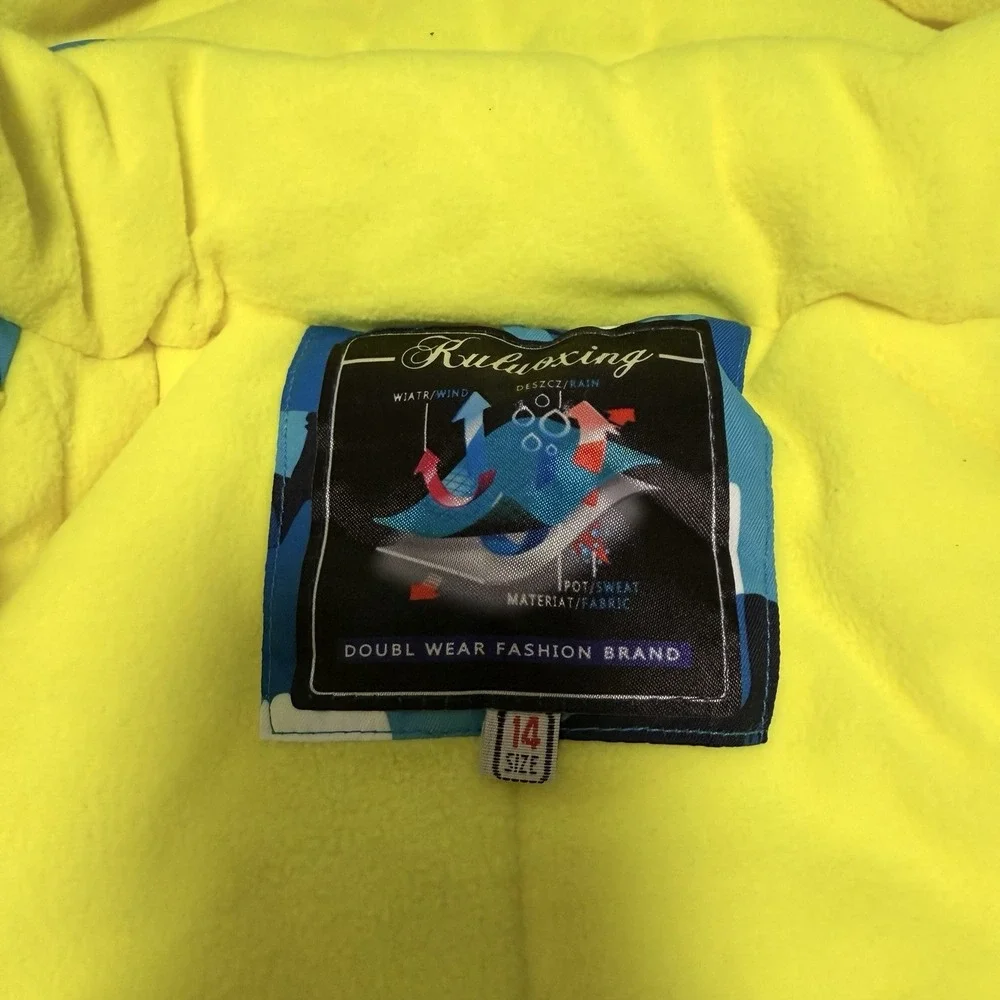 NWT Kids KULUOXING‎ ~ DOUBLE WEAR ~ COLORFUL HOODED WINT SKI JACKET ~ SIZE 14